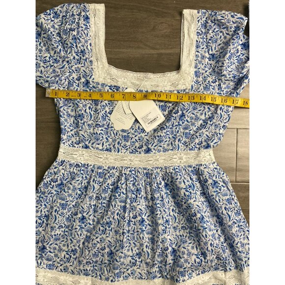 Blue and White Floral Maxi Dress - Picture 5 of 11